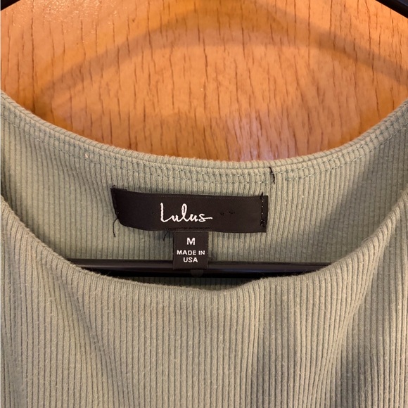 Lulu’s Over and Over Sage Green Ribbed Drawstring Ruched Bodycon Dress - Picture 5 of 5